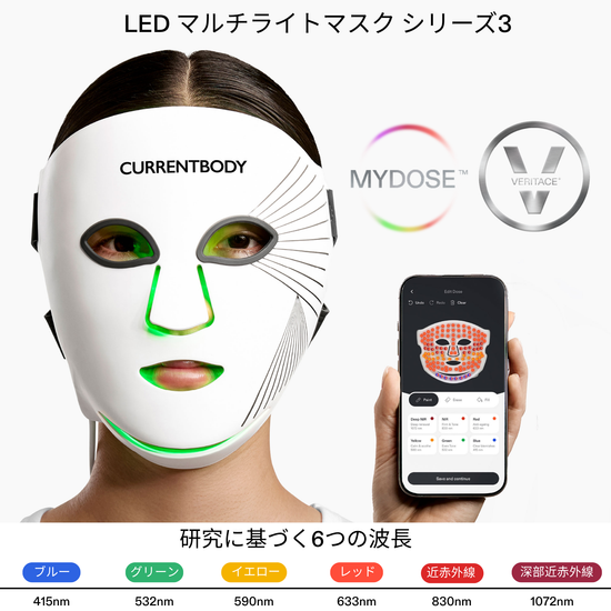 CurrentBody Skin LED レッドライトセラピーフェイスマスク:シリーズ3